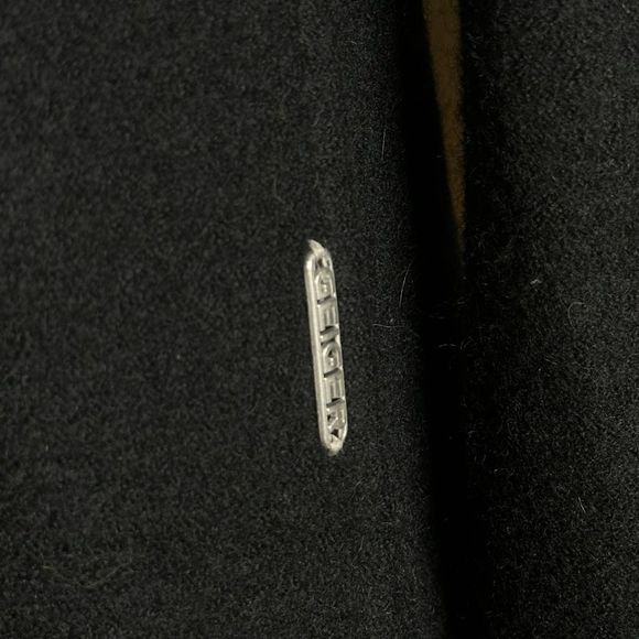 Vintage Geiger Made In Austria Pure New Wool Black Hooded Coat 36 - Picture 8 of 11